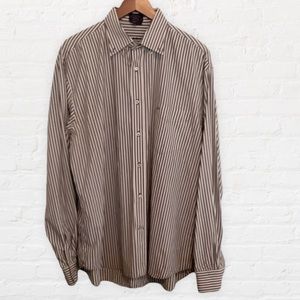 Paul & Shark Brown/White Striped Shirt Men’s 44